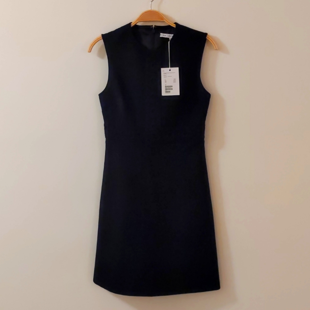 & Other Stories lace edge, crepe, A line little black dress US 4